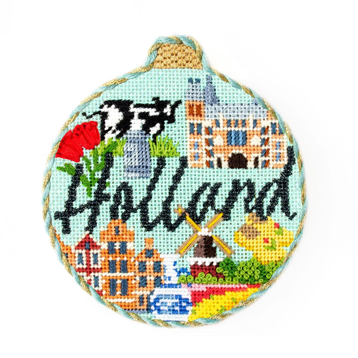 Travel Round Holland with Stitch Guide Printed Canvas Kirk & Bradley - 2