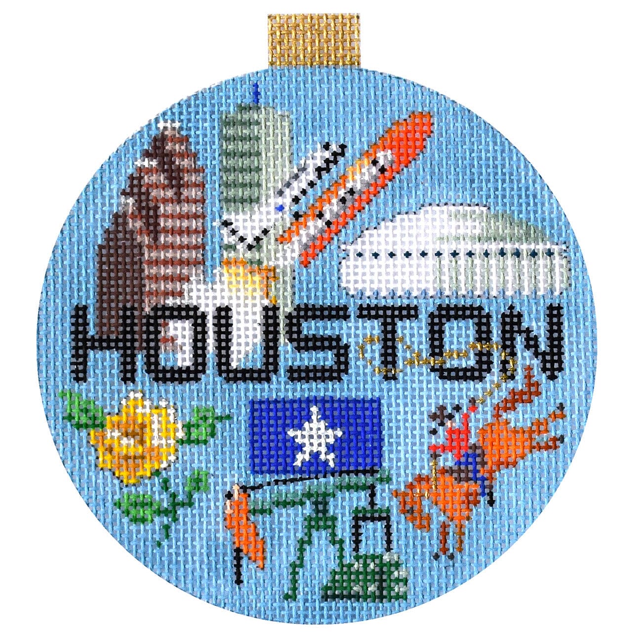 Travel Round Houston with Stitch Guide Printed Canvas Kirk & Bradley - 1