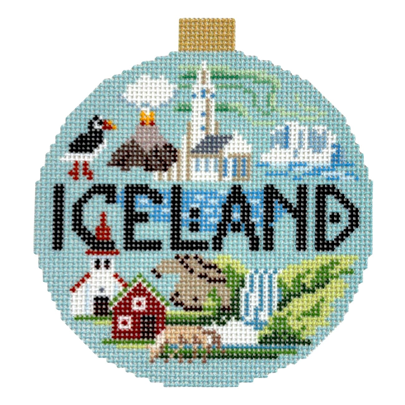 Travel Round Iceland with Stitch Guide Printed Canvas Kirk & Bradley - 2