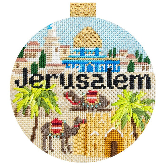 Travel Round - Jerusalem with Stitch Guide Painted Canvas Kirk & Bradley 
