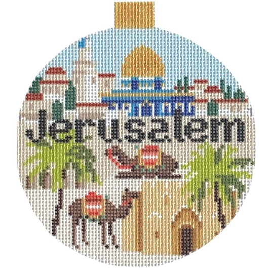 Travel Round - Jerusalem with Stitch Guide Printed Canvas Kirk & Bradley 