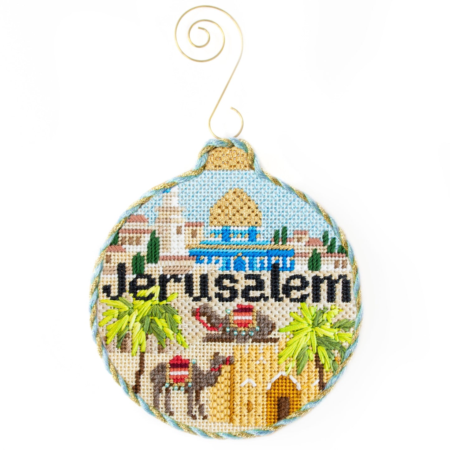 Travel Round - Jerusalem with Stitch Guide Printed Canvas Kirk & Bradley