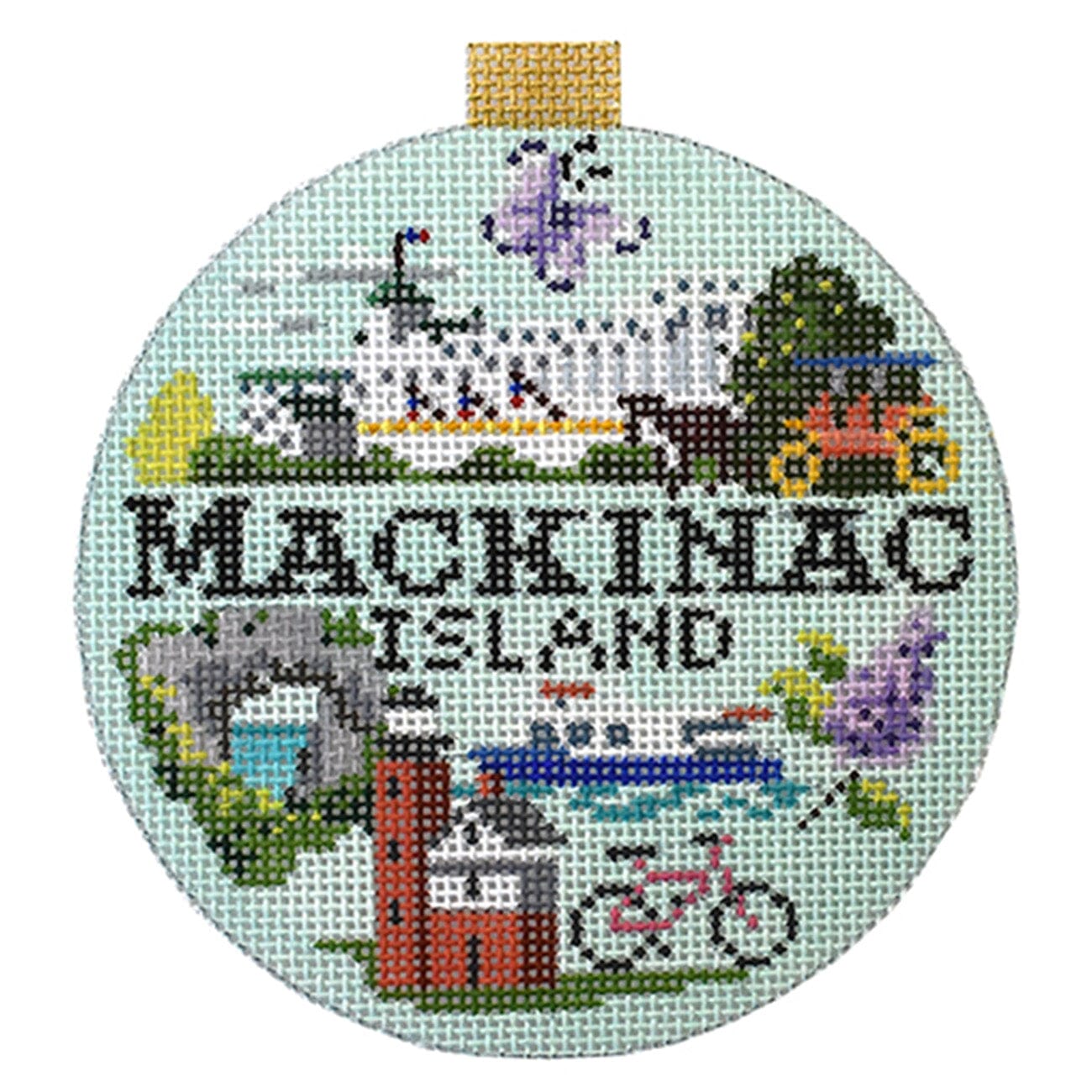 Travel Round Mackinac Island with Stitch Guide Printed Canvas Kirk & Bradley - 1