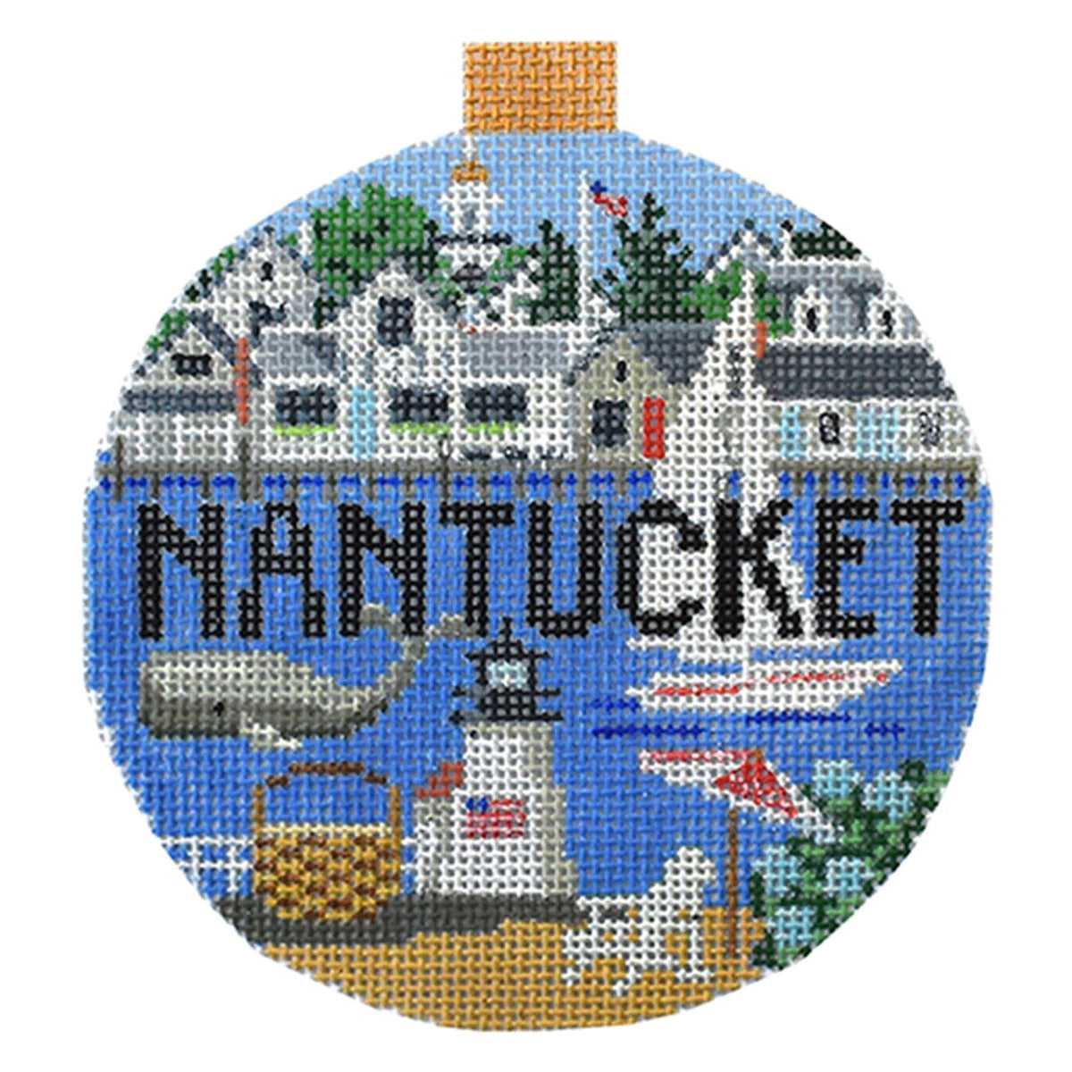 Travel Round Nantucket with Stitch Guide Printed Canvas Kirk & Bradley - 1