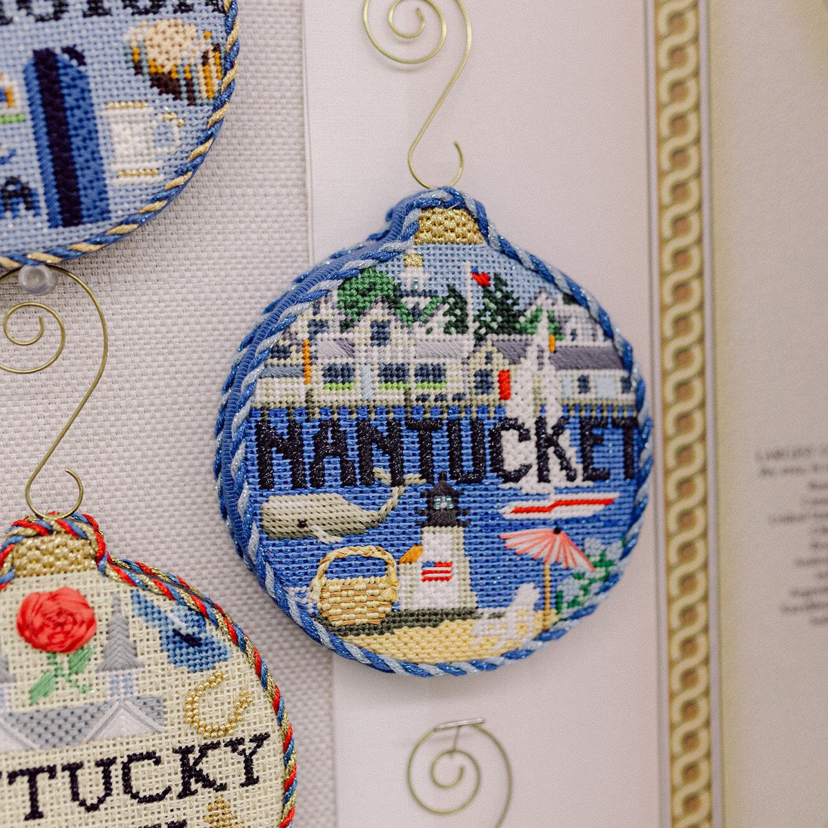 Travel Round Nantucket with Stitch Guide Printed Canvas Kirk & Bradley - 3