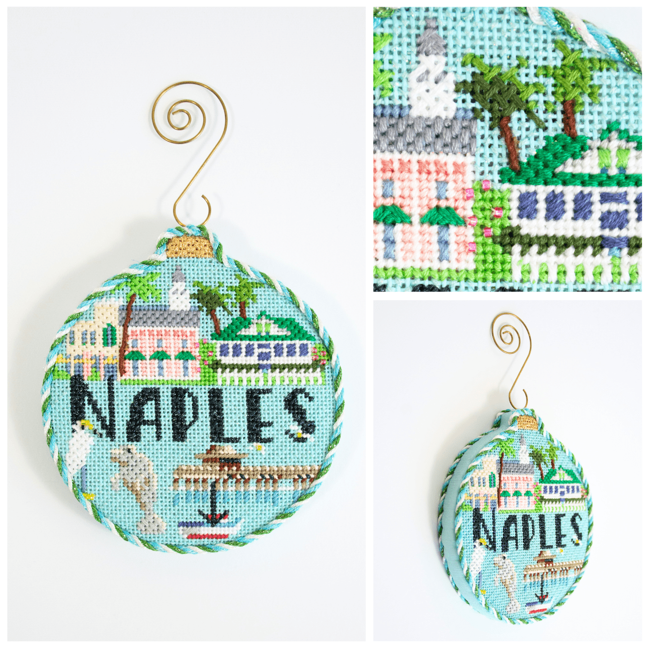 Travel Round Naples with Stitch Guide Printed Canvas Kirk & Bradley - 3