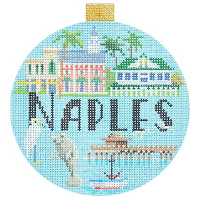 Travel Round Naples with Stitch Guide Printed Canvas Kirk & Bradley - 1
