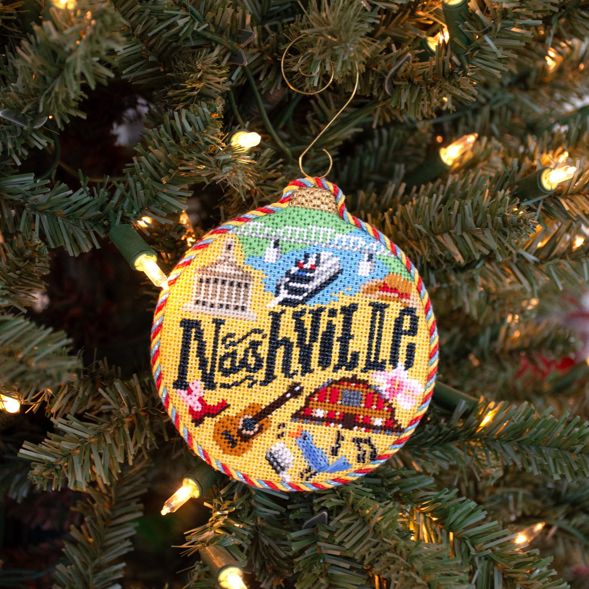 Travel Round Nashville with Stitch Guide Printed Canvas Kirk & Bradley - 3
