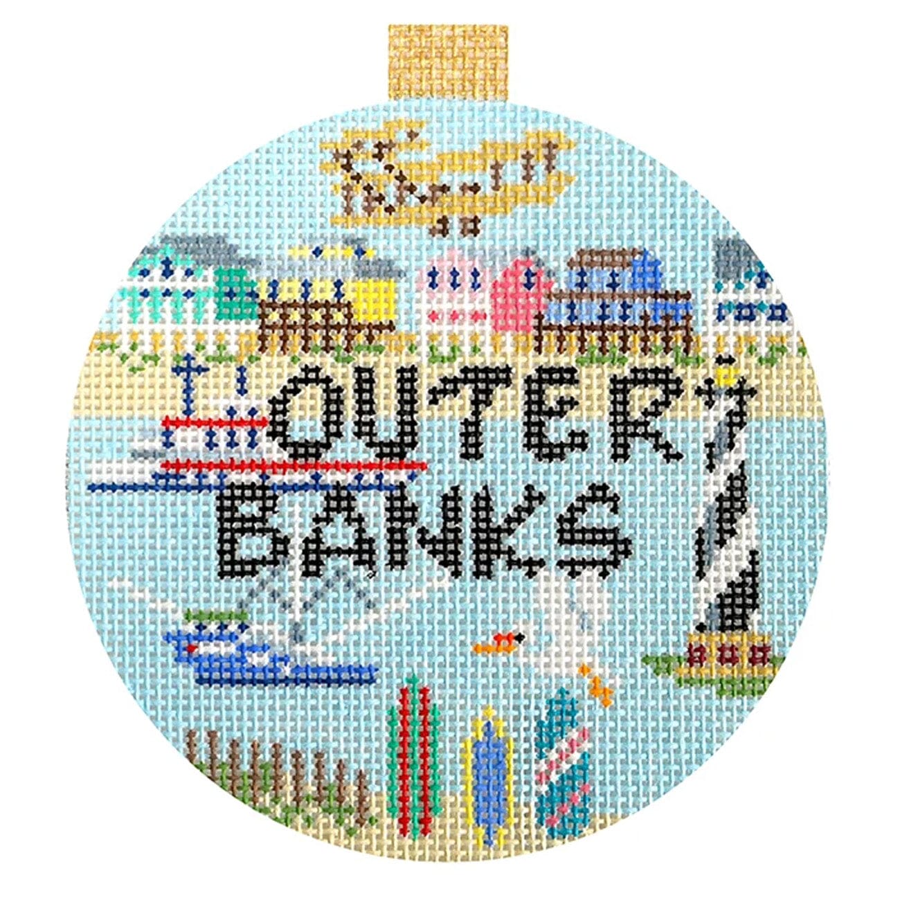 Travel Round Outer Banks with Stitch Guide Printed Canvas Kirk & Bradley - 1