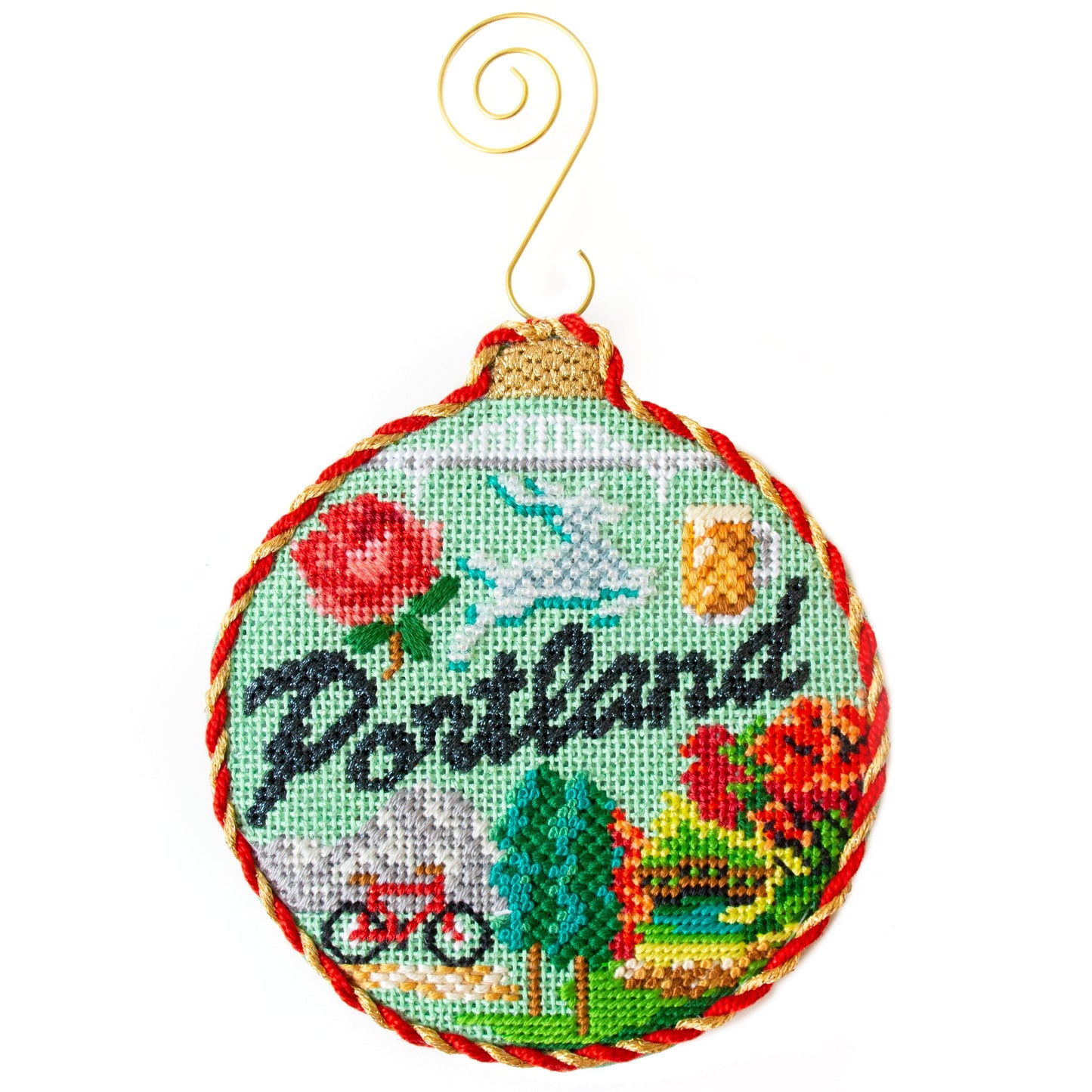 Travel Round - Portland with Stitch Guide Painted Canvas Kirk & Bradley