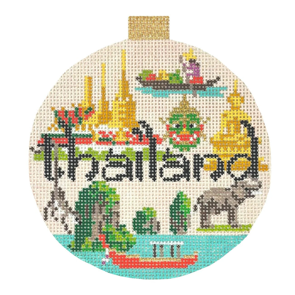 Travel Round Thailand with Stitch Guide Painted Canvas Kirk & Bradley - 1