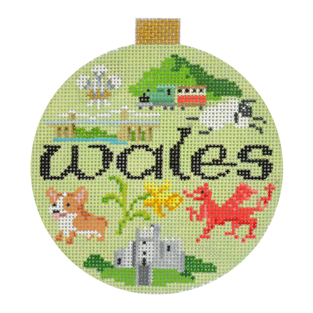 Travel Round Wales with Stitch Guide Painted Canvas Kirk & Bradley - 1