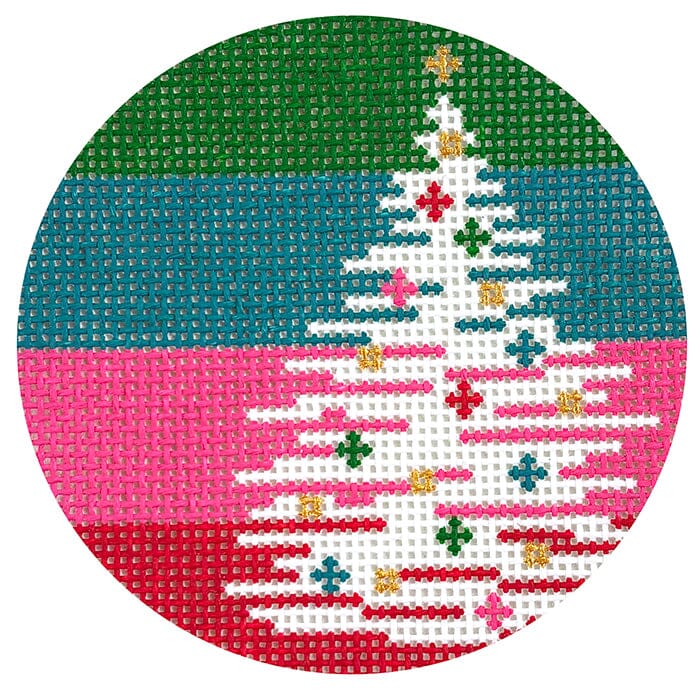 Tree on Stripes on 13 Painted Canvas Lauren Bloch Designs - 1