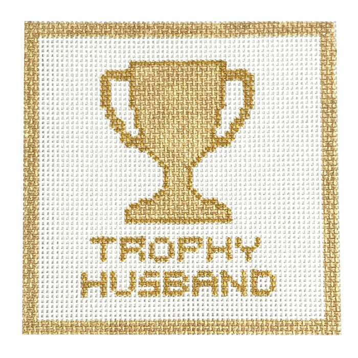 Trophy Husband Gold Square Painted Canvas Initial K Studio - 1