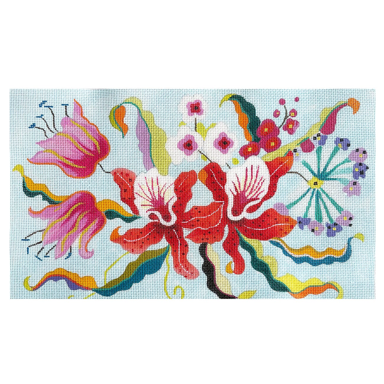 Tropical Flowers Clutch Painted Canvas Colors of Praise - 1