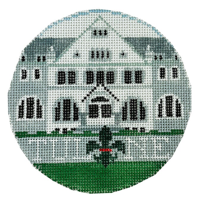 Tulane Round - Gibson Hall Painted Canvas Kathy Schenkel Designs