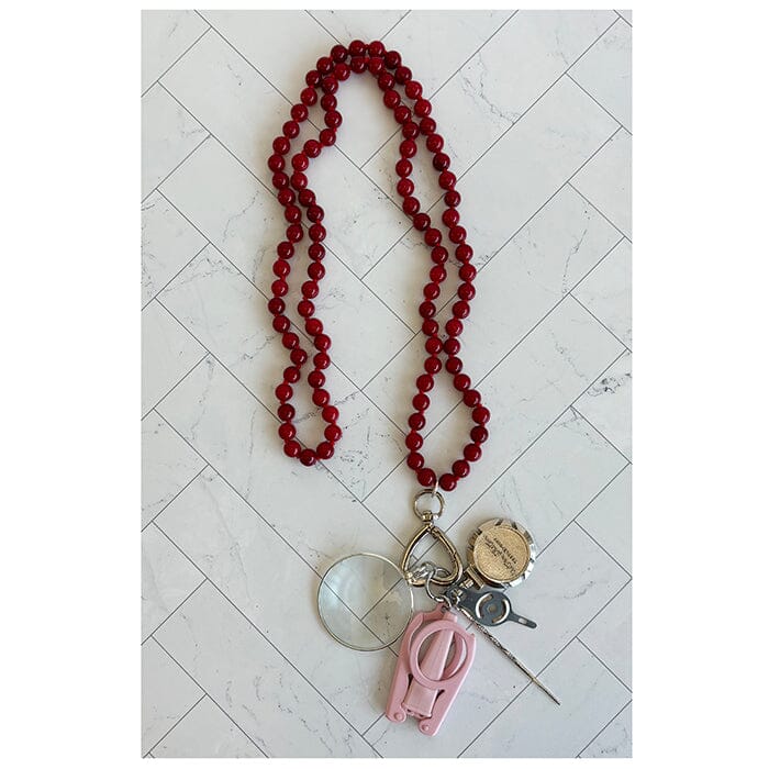 UP UP Chatelaine Gemstones Necklace Berry Cherry Accessories Victoria Whitson Needlepoint - 1