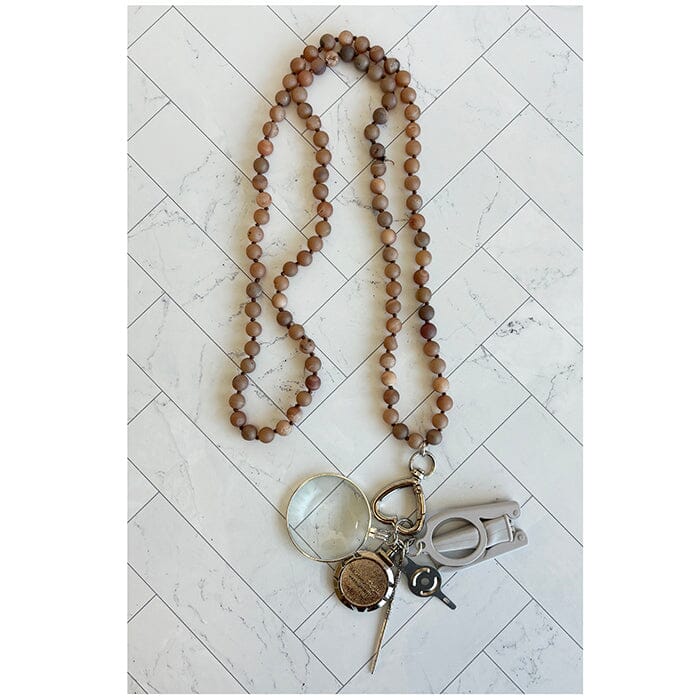 UP UP Chatelaine Gemstones Necklace - Matte Sparkle Accessories Victoria Whitson Needlepoint