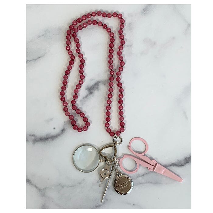 UP UP Chatelaine Gemstones Necklace Rose Accessories Victoria Whitson Needlepoint - 1