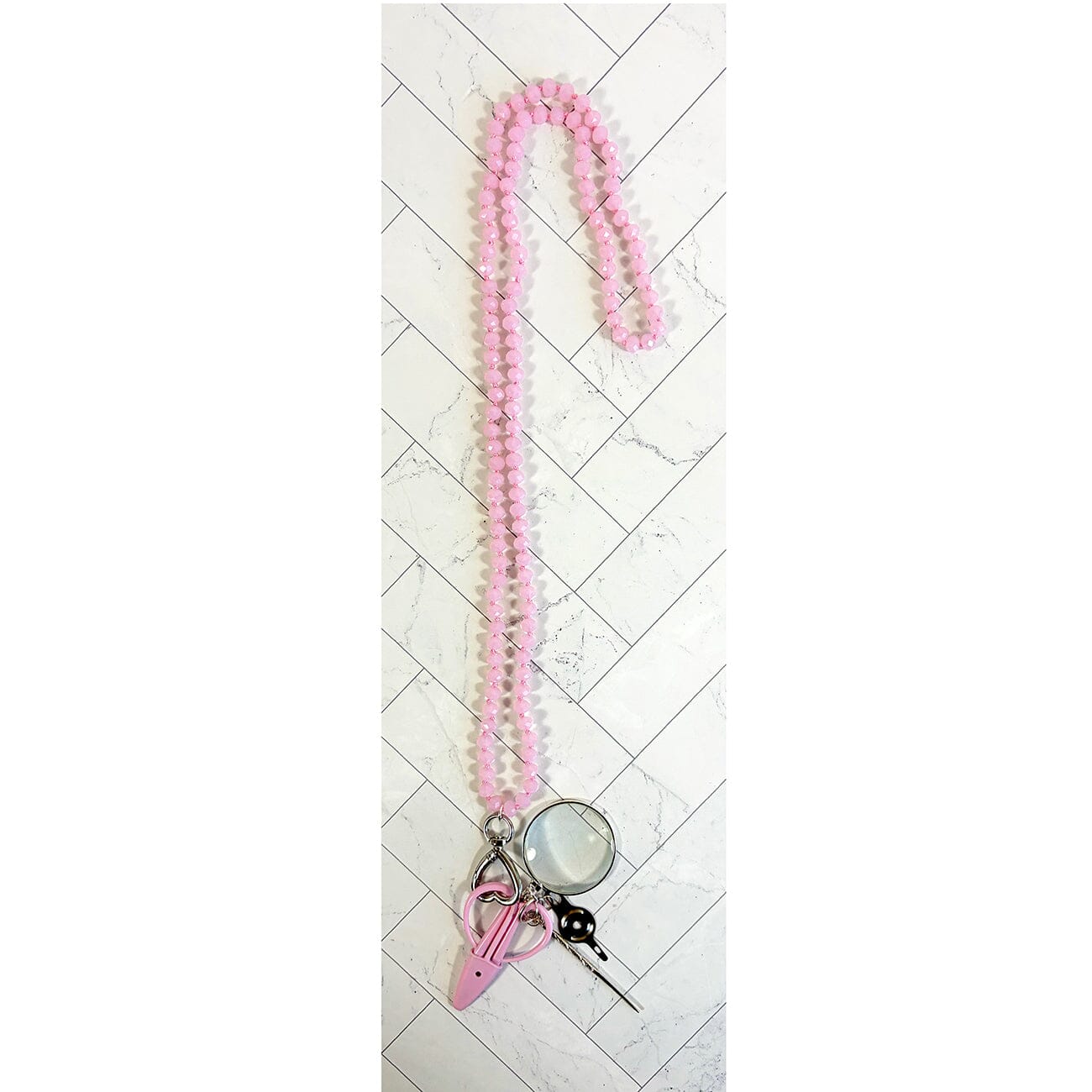 Up Up Chatelaine Necklace Ballet Pink Accessories Victoria Whitson Needlepoint - 1