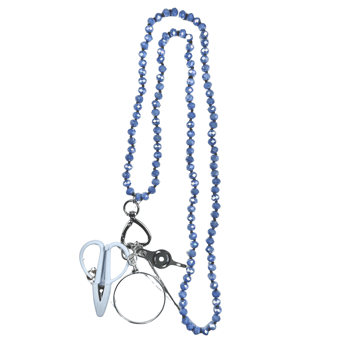 UP UP Chatelaine Necklace Cornflower Accessories Victoria Whitson Needlepoint - 1