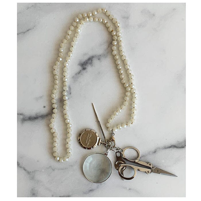 UP UP Chatelaine Necklace French Vanilla Accessories Victoria Whitson Needlepoint - 1