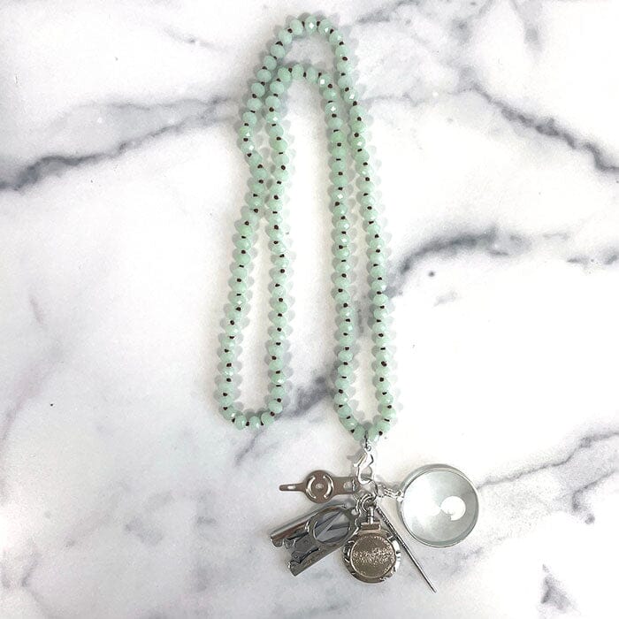 UP UP Chatelaine Necklace Sea Foam Green Accessories Victoria Whitson Needlepoint - 1