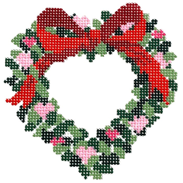 Valentine with Hearts Wreath Painted Canvas KCN Designers - 1