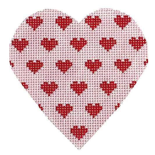 Valentines Mini Hearts Painted Canvas SilverStitch Needlepoint 