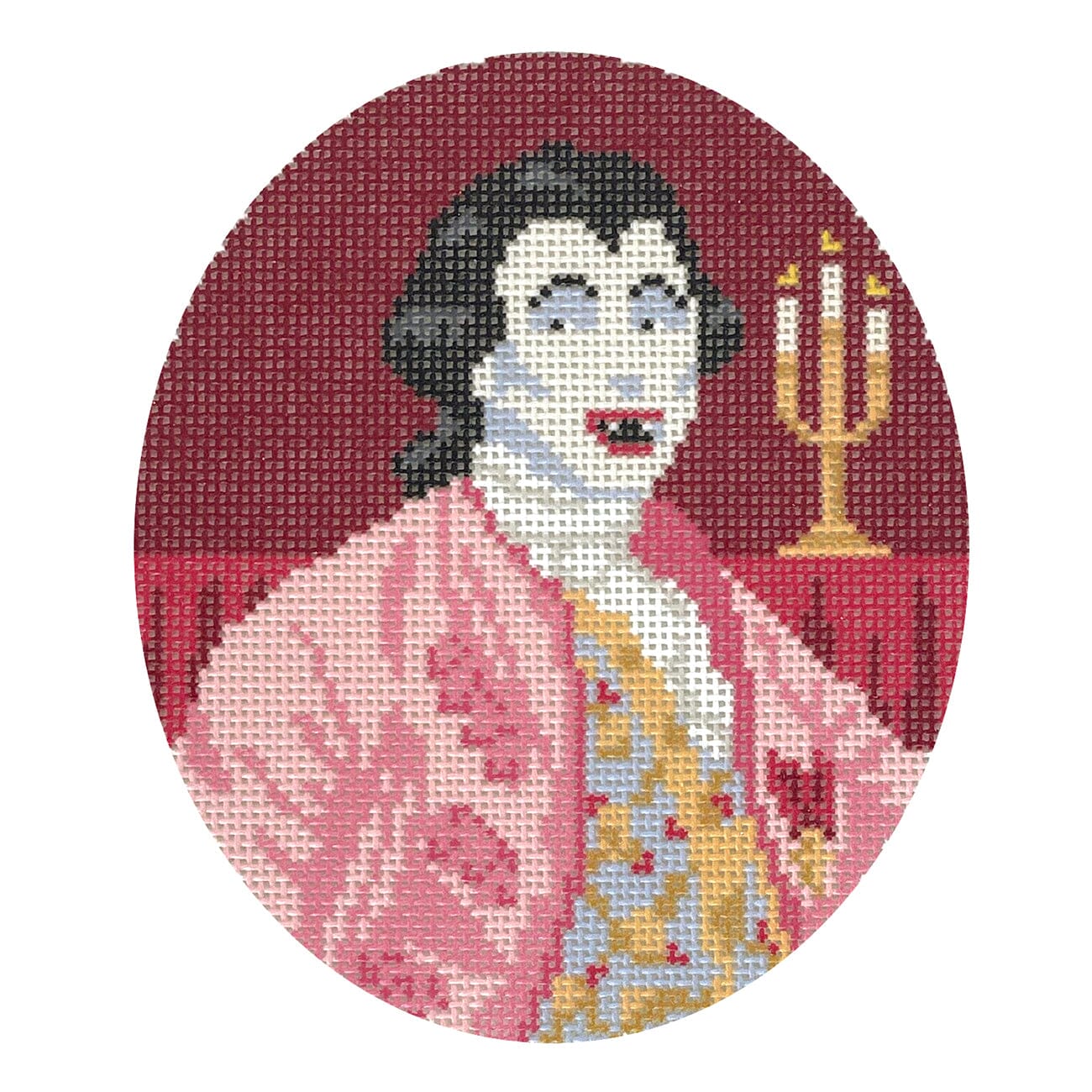 Vampire in the King's Court Haunting Portraits Painted Canvas Spellbound Stitchery - 1