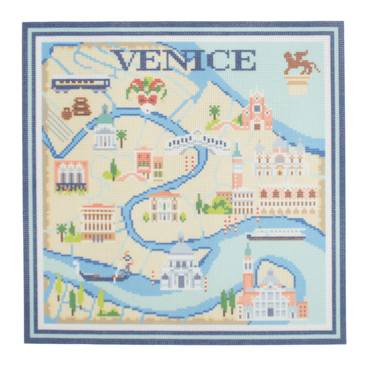 Venice Map on 13 Printed Canvas Needlepoint To Go - 1
