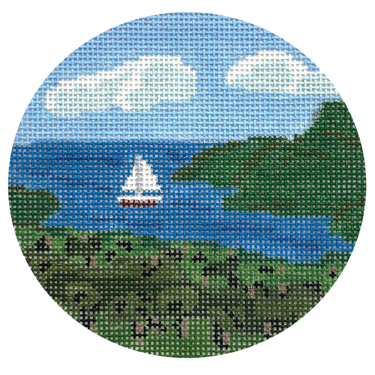 Vineyard Round Painted Canvas Arden Gray Co. - 1