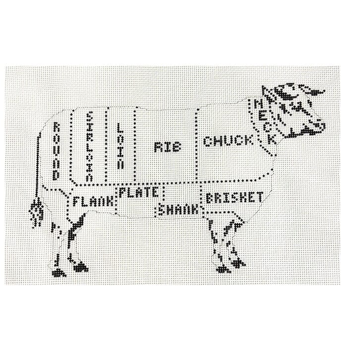 Vintage Butcher Sign Painted Canvas PIP & Roo - 1