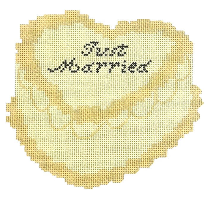 Vintage Cake Just Married Painted Canvas NDLPT Designs - 1