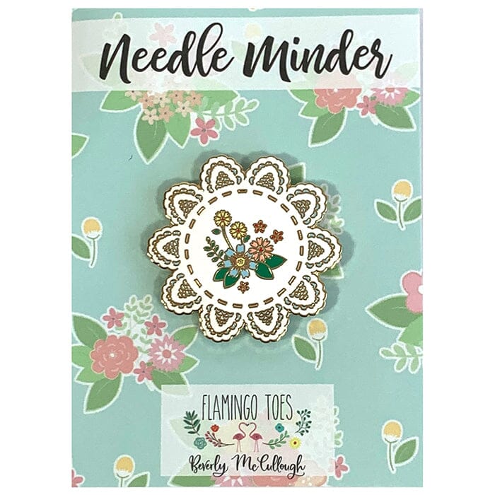 Vintage Floral Doily Needleminder Accessories Flamingo Toes - 1