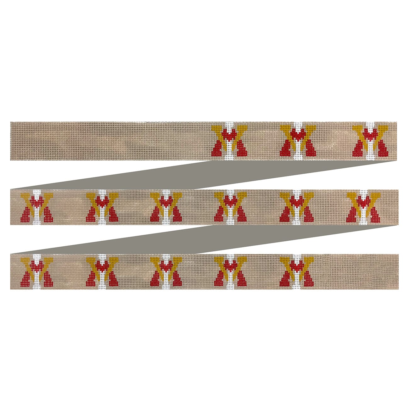 Virginia Military Institute Belt Painted Canvas Elm Tree Needlepoint - 1