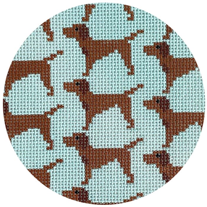 Vizsla Repeat Round Painted Canvas Mopsey Designs - 1