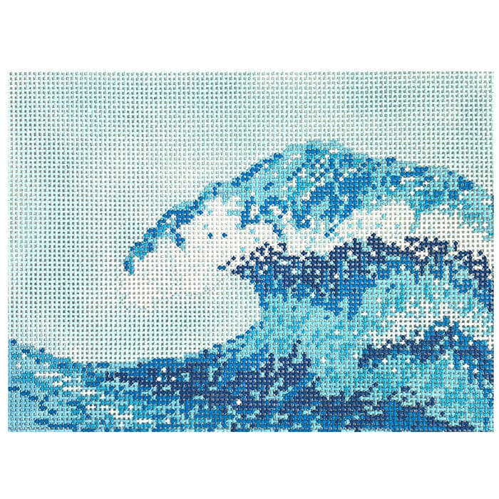 Wave Bookend - Short Painted Canvas The Gingham Stitchery