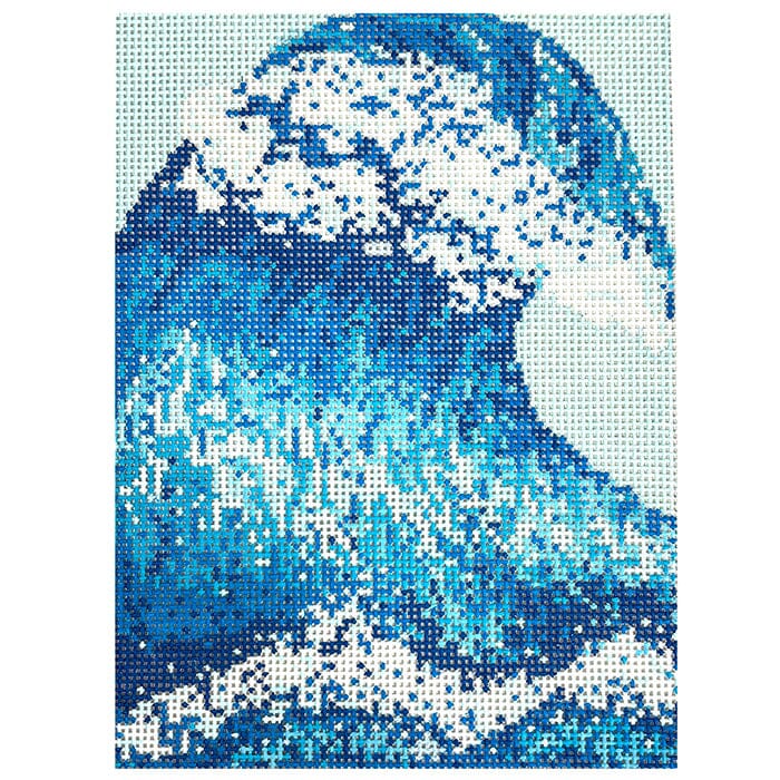 Wave Bookend Tall Painted Canvas The Gingham Stitchery - 1