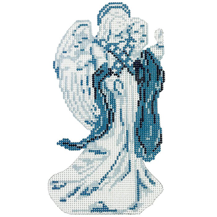 Wedgewood Nativity Angel Painted Canvas The Gingham Stitchery - 1