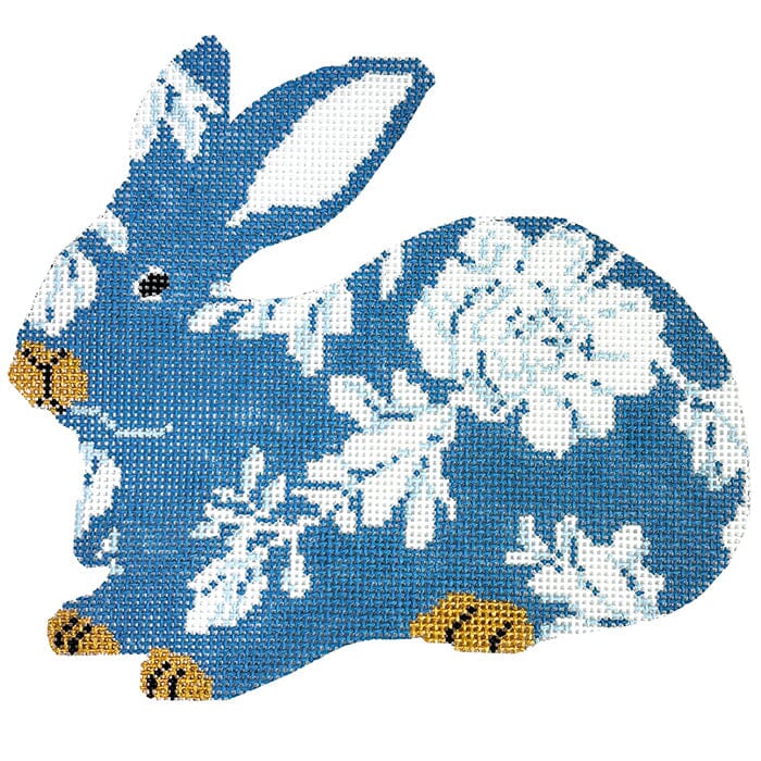 Wedgewood Sitting Bunny Painted Canvas The Gingham Stitchery - 1