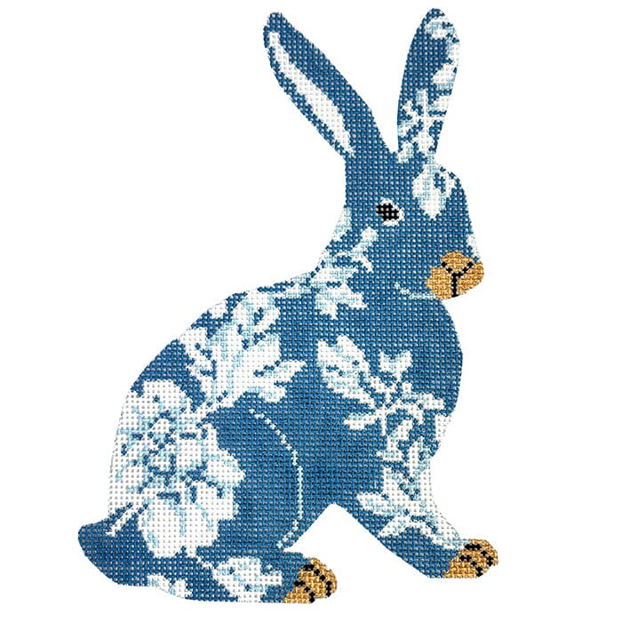 Wedgewood Standing Bunny Painted Canvas The Gingham Stitchery - 1
