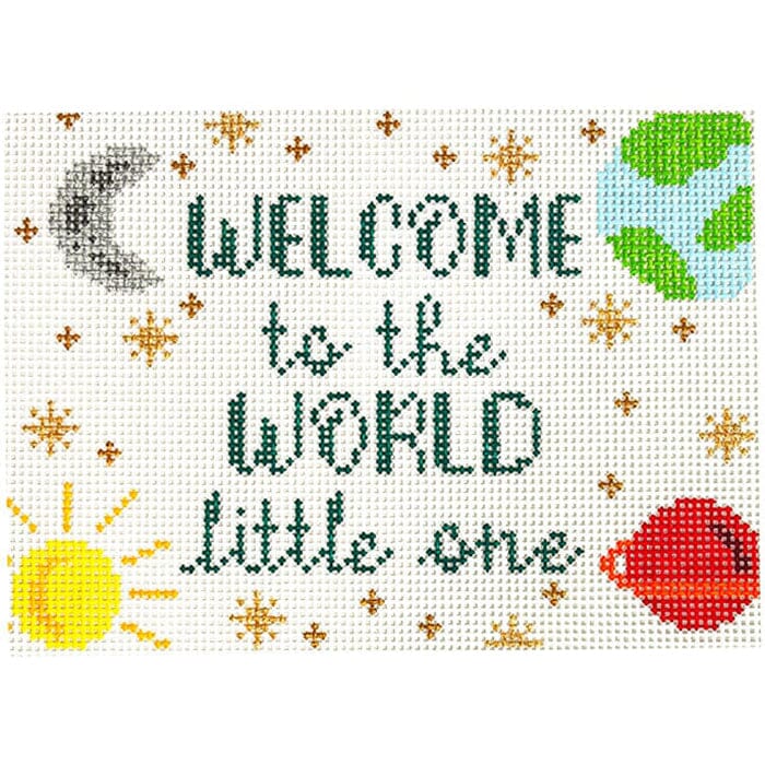 Welcome to the World Painted Canvas Mopsey Designs - 1