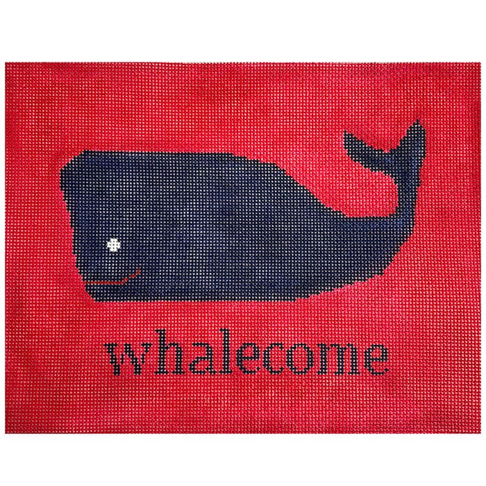 Whalecome on Red Painted Canvas Chris Lewis Distributing