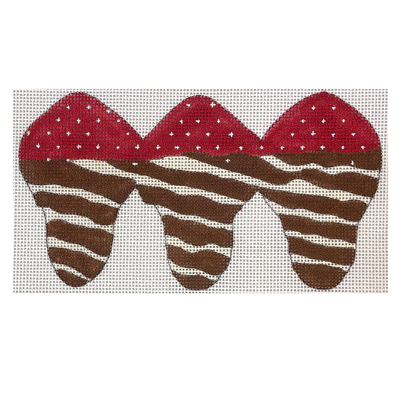 White / Chocolate Stripe Strawberry 3D Painted Canvas The Meredith Collection - 1
