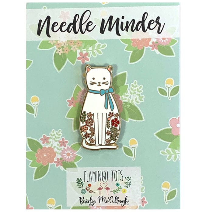 White Floral Cat Needleminder Accessories Flamingo Toes - 1