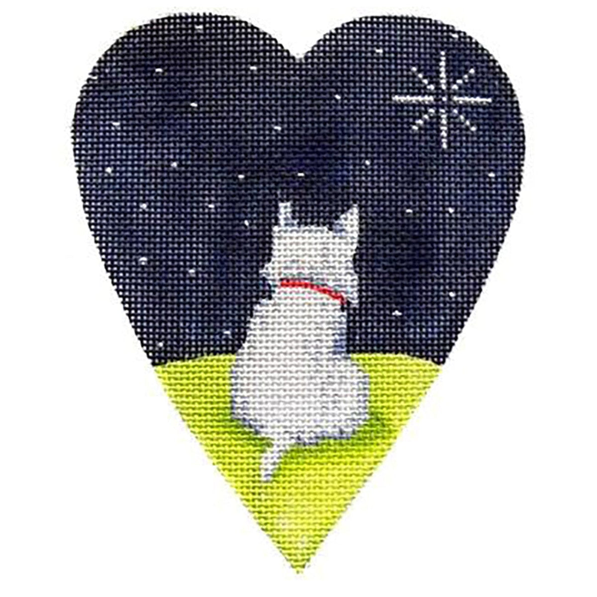 White Highland Terrier Midnight Heart Painted Canvas Kirk & Bradley - 1