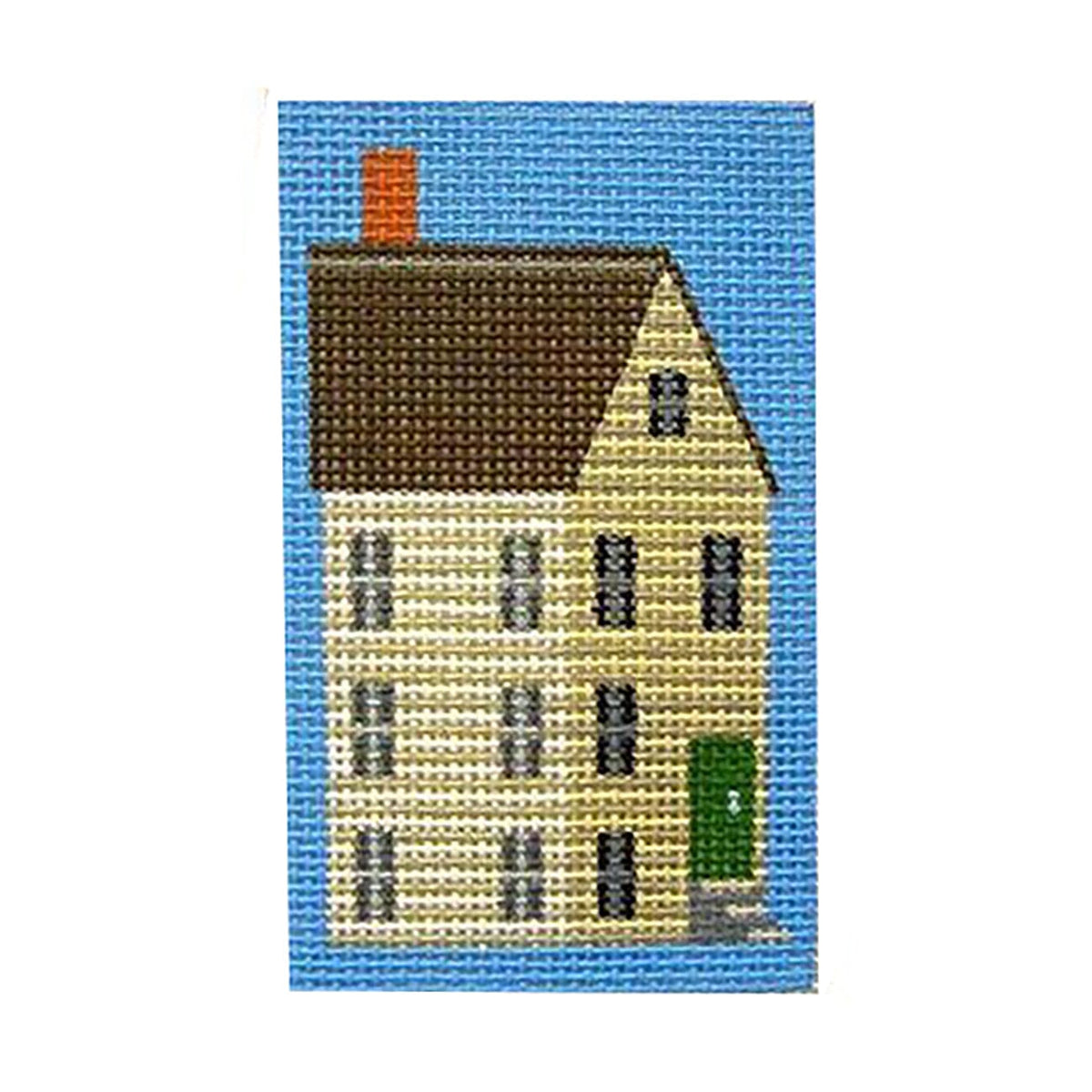 White Shaker House Key Fob Painted Canvas Kirk & Bradley - 1