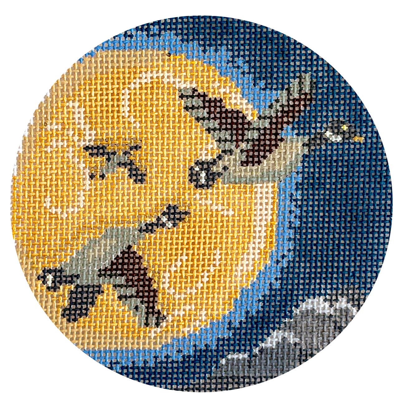 Wild Geese that Fly Round Painted Canvas The Gingham Stitchery