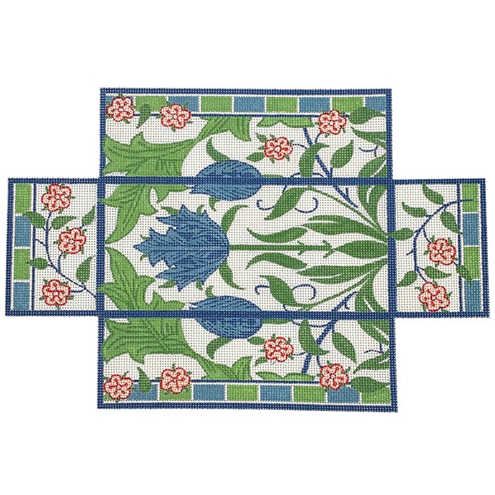 William's Blue Tulips Brick Cover Painted Canvas Whimsy & Grace - 1